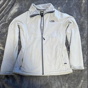North Face thick soft zip up light purple/blue
